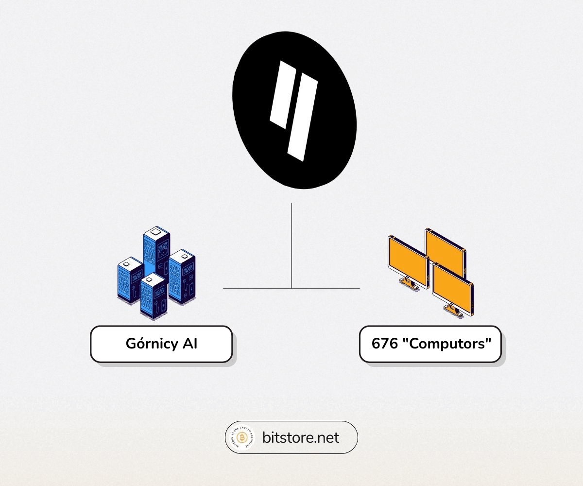 Infografika przedstawia działanie sieci Qubic i jej natywnego tokena.