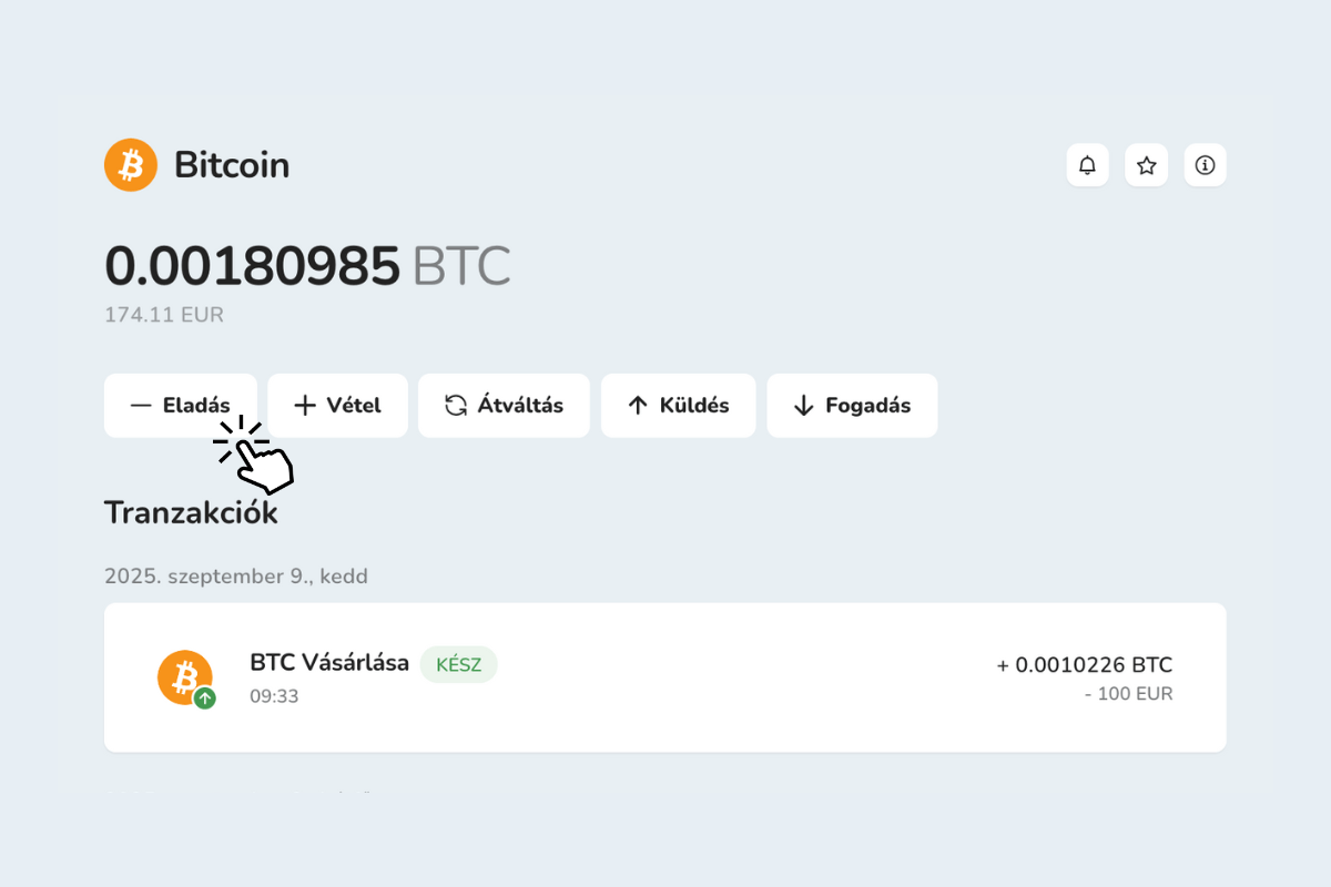 Bitcoin (BTC) és más kriptovaluták eladása a Bitcoin Store Wallet digitális tárcával