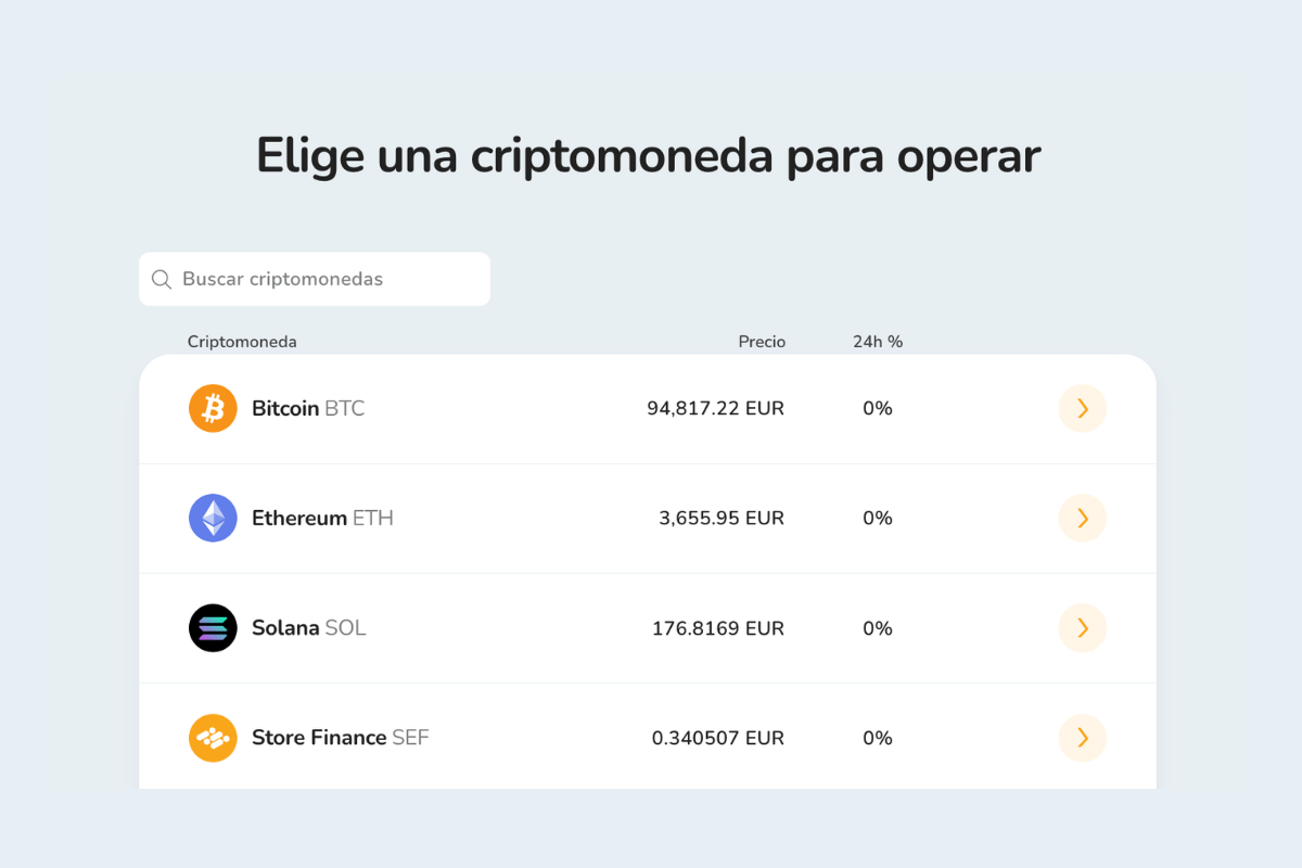 Una lista de más de 170 criptomonedas disponibles para la compra en el exchange de Bitcoin Store.
