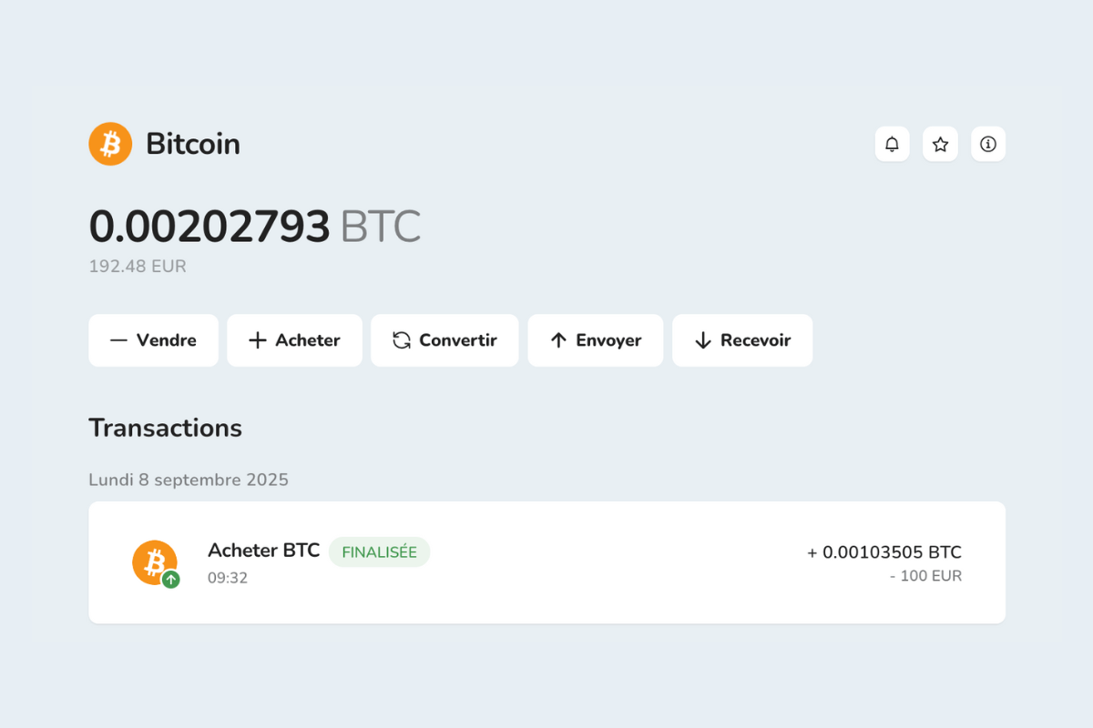 Vente de Bitcoin (BTC) et d'autres cryptomonnaies avec le portefeuille numérique Bitcoin Store Wallet.