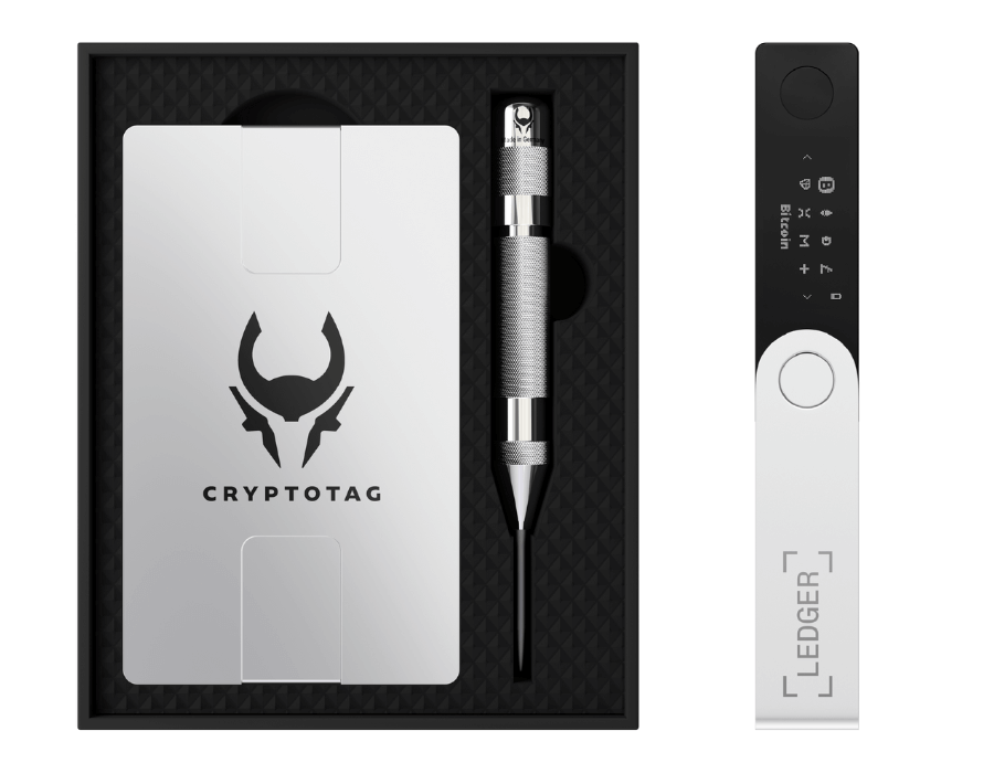 CryptoTag product supports major cryptocurrency wallets such as Ledger, Trezor, Exodus.